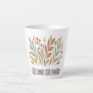 Taza Latte Motivacional Flores Boho Mok