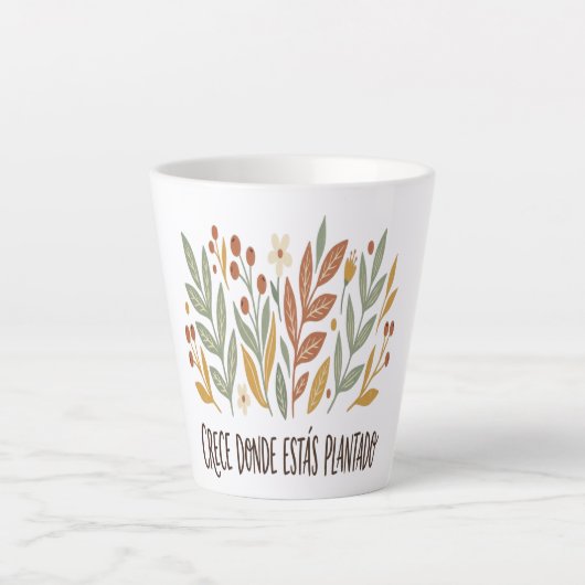 Taza Latte Motivacional Flores Boho Mok (Voorkant)