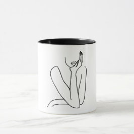 Taza Line Art Mujer – Minimalismo  Mok