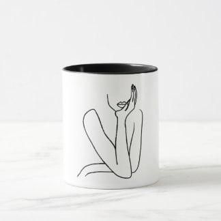 Taza Line Art Mujer – Minimalismo Mok