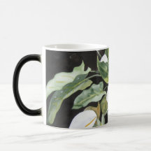 Taza mágica con acuarela de alcatraces