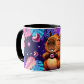 taza magica con motivo capybara mok (Voorkant links)
