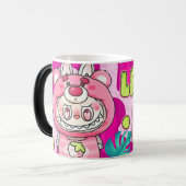 taza magica con motivo labubu magische mok (Voorkant links)