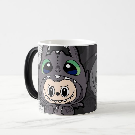 taza magica con motivo labubu magische mok (Voorkant links)