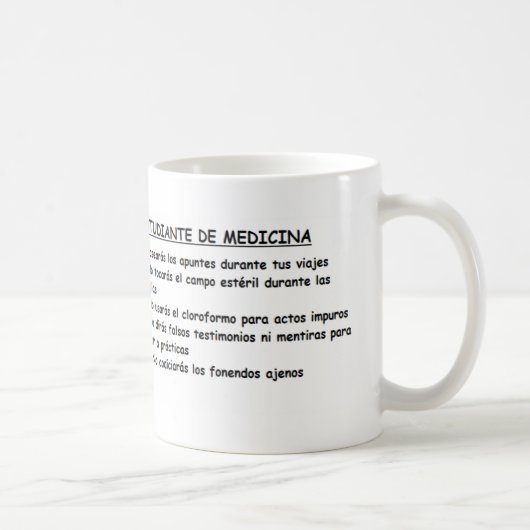 Taza mandamientos medicina koffiemok (Rechts)