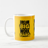 Taza motivacional "DREAM BIG, WORK HARD" Koffiemok (Links)