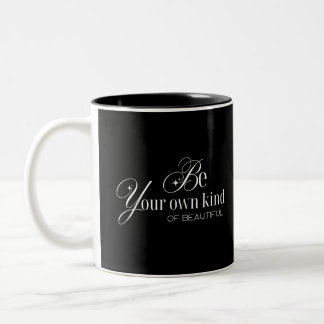 Taza motivacional "Sé tu propio tipo de belleza" Tweekleurige Koffiemok