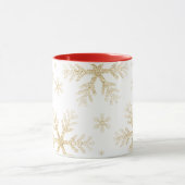 Taza Navideña con Copos de Nieve Dorados elegantes Mok (Midden)