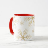 Taza Navideña con Copos de Nieve Dorados elegantes Mok (Voorkant links)
