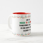 Taza navideña tweekleurige koffiemok (Voorkant links)