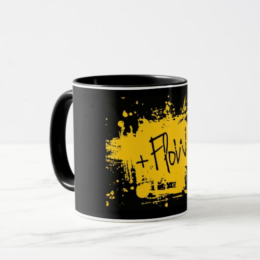 Taza Negra con logo de +Flow Mok (Voorkant links)