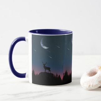Taza Noche de Luna Menguante en el Bosque y Venado Mok