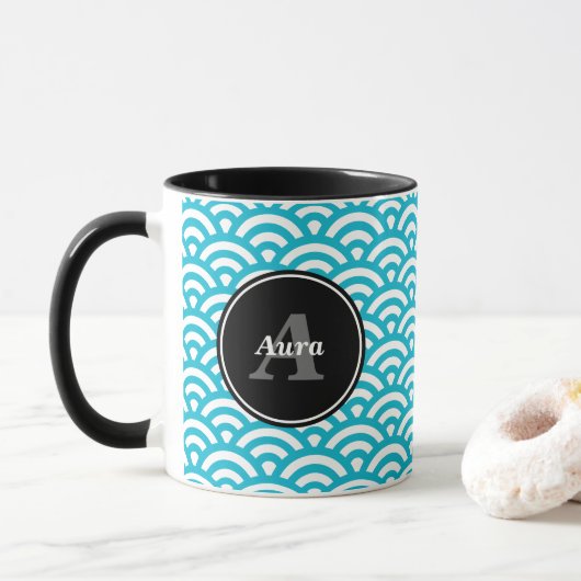 Taza Olas azules - Nombre personalizado Mok (Met donut)