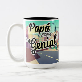 Taza Papá Eres Genial Combi  Tweekleurige Koffiemok