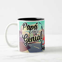 Taza Papá Eres Genial Vocho – Tweekleurige Koffiemok