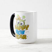 Taza para año nuevo con búho lindo magische mok (Voorkant links)