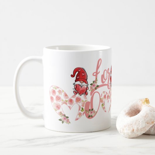 Taza para mamá con corazones koffiemok (Met donut)