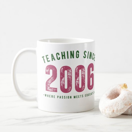 Taza para profesor | Teaching Since 2006 Koffiemok (Met donut)