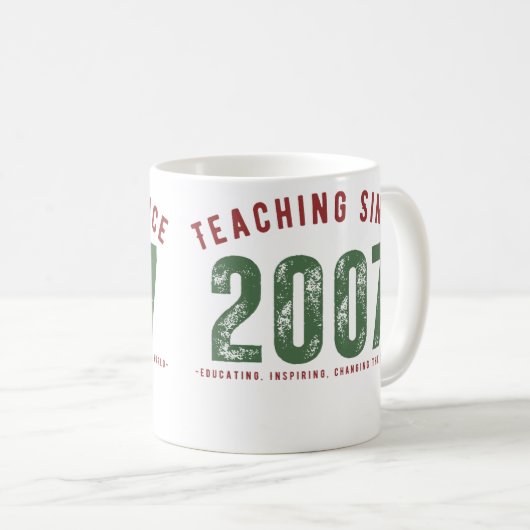 Taza para profesor | Teaching since 2007 Koffiemok (Voorkant rechts)