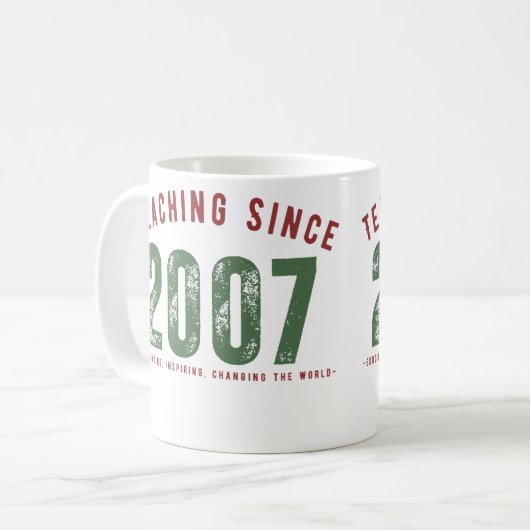 Taza para profesor | Teaching since 2007 Koffiemok (Voorkant links)