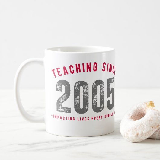 Taza para profesores Teaching since 2005 Koffiemok (Met donut)