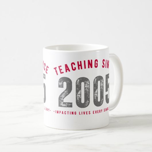 Taza para profesores Teaching since 2005 Koffiemok (Voorkant rechts)