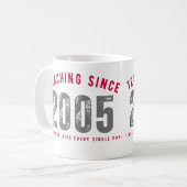 Taza para profesores Teaching since 2005 Koffiemok (Voorkant links)