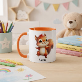 Taza personalizada con ardillita kawaii  mok