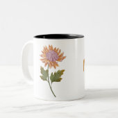 Taza personalizada con bonita flor romantica tweekleurige koffiemok (Voorkant links)