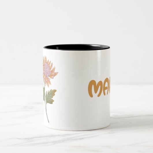 Taza personalizada con bonita flor romantica tweekleurige koffiemok (Center)