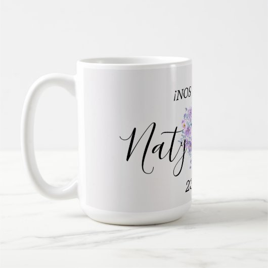Taza Personalizada de Boda en Tonos Lilas Koffiemok (Links)