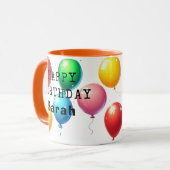 Taza personalizada “Happy Birthday” con globos Mok (Voorkant links)