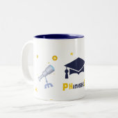 Taza Phd. Tweekleurige Koffiemok (Voorkant links)