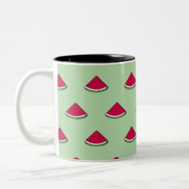 Taza rebana de sandia kawaii tweekleurige koffiemok