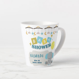 taza recuerdo del baby shower  personalizada latte mok