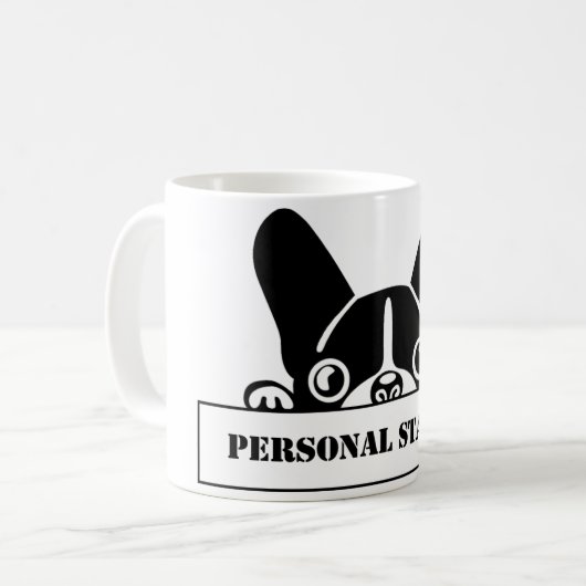 Taza Stalker Frenchie Koffiemok (Voorkant links)