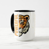 Taza Tigre Powerful con asa e interior en negro Mok (Voorkant links)