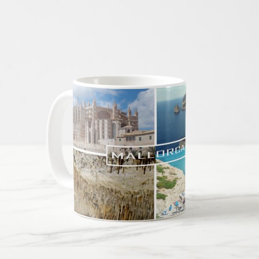 taza varias fotos de la isla de Mallorca Koffiemok (Voorkant links)