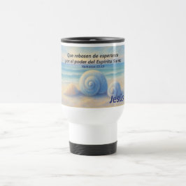 taza viaje caracolas de Mar con Versículo Romanos Reisbeker