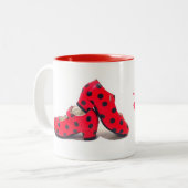 Taza zapatos flamenca tweekleurige koffiemok (Voorkant links)