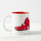 Taza zapatos flamenca tweekleurige koffiemok (Links)