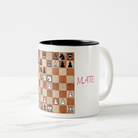 Tazacon el hermoso mate de legal Ajedrez Tweekleurige Koffiemok (Voorkant rechts)