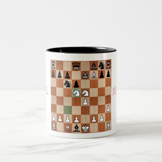 Tazacon el hermoso mate de legal Ajedrez Tweekleurige Koffiemok (Center)