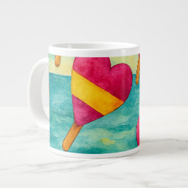  Tazas de café helados en la playa  Grote Koffiekop