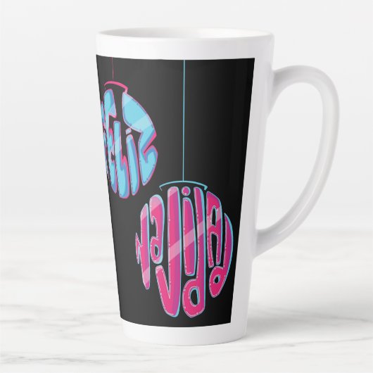 Tazas de café latte ilustración de "FELIZ NAVIDAD" Latte Mok (Rechts)