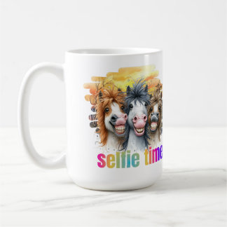 Tazas horse meme – funny horses on a selfie koffiemok