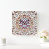 Tazhib decorado del arte persa, mandala persa vierkante klok (Huis)