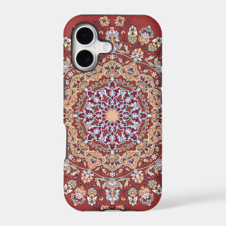 Tazhib del arte persa con fondo rojo mandala