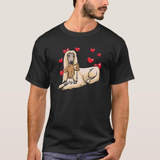 Tazi Dog Afghaanse hond met een stoofdier T-shirt (Voorkant)