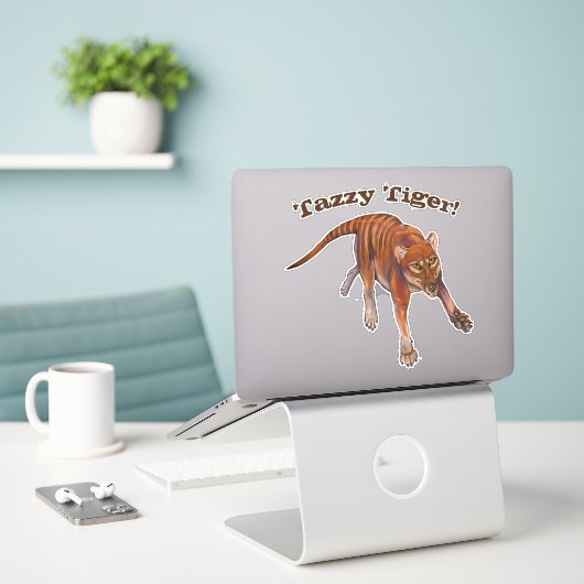 Tazmaanse tijger thylacine sticker (Laptop op bureau)